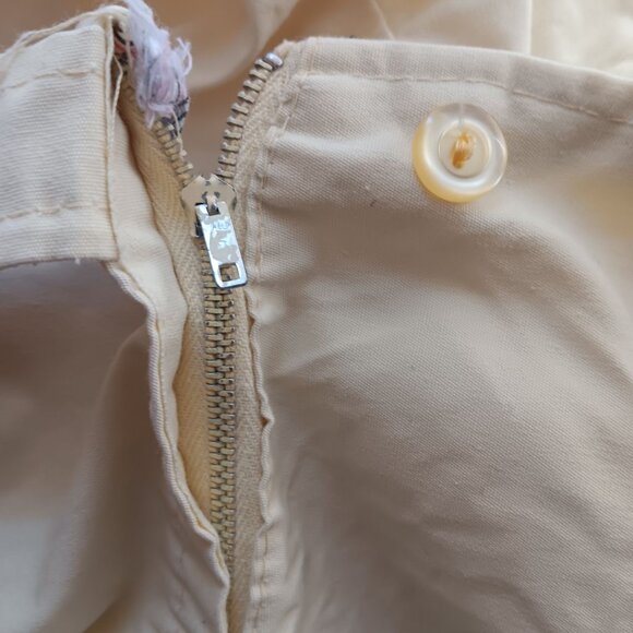 25" Vintage 1970's Womens Skirt COUNTRY YELLOW Taper COTTON BLEND Skort Shorts - Picture 8 of 9